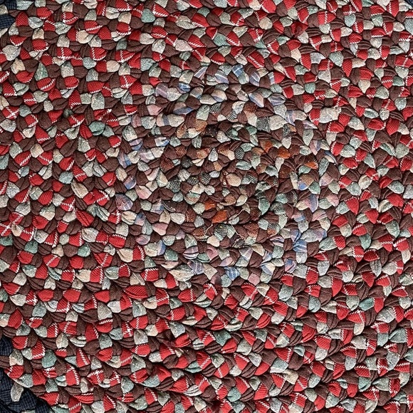 Handcrafted Bohemian Multicolour Braided Round Rug - Picture 10 of 10